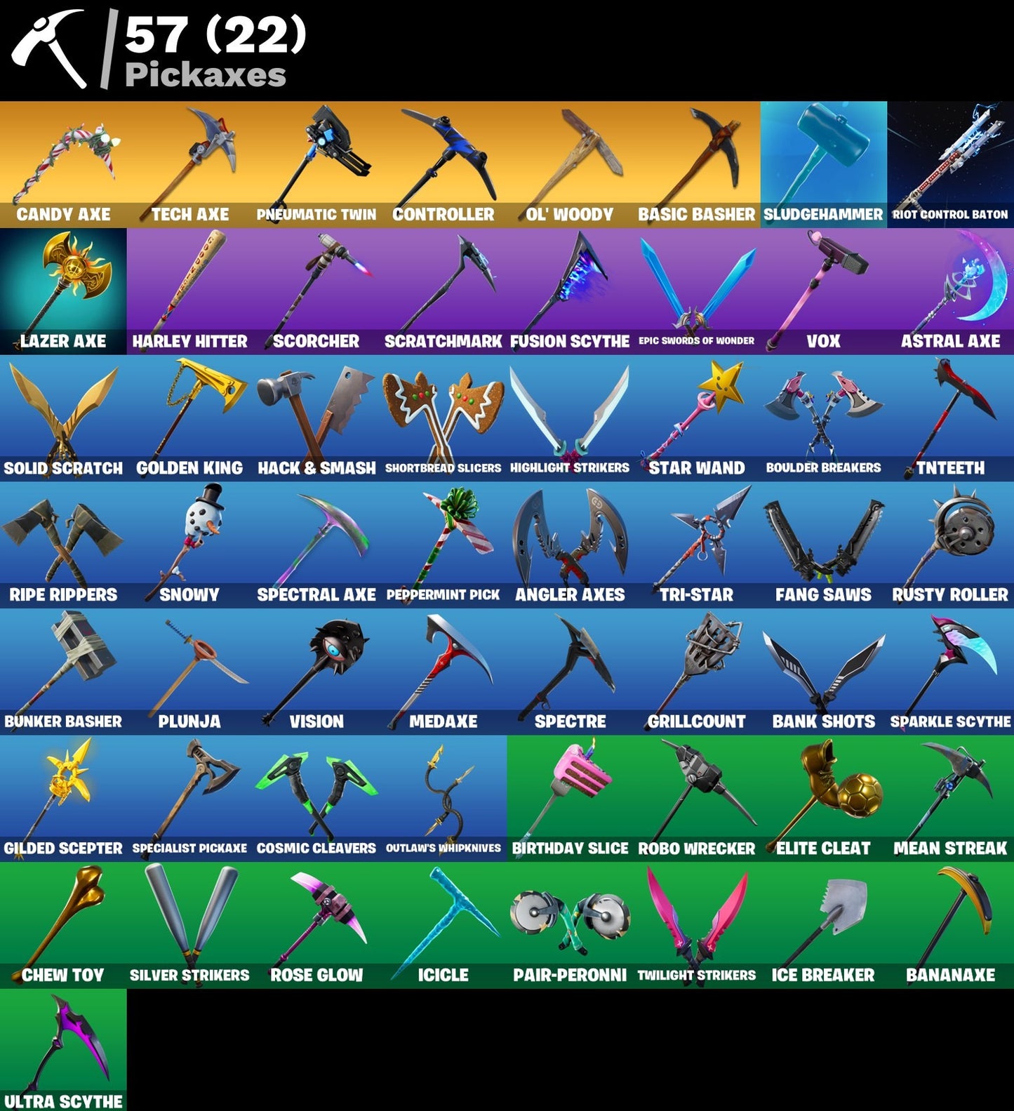 104 Skins/ OG STW | Deadpool | Midas | Skull Trooper | Ghoul Trooper | Rose Team Leader | Blue Team Leader | Warpaint | Point Partroller | Trilogy