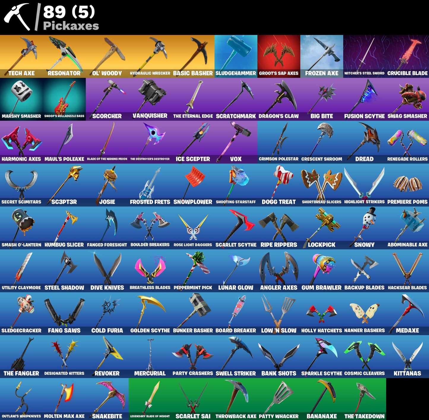74 SKINS / EON/ FA/ NINJA/ THE SCIENTIST / ROX / RUIN