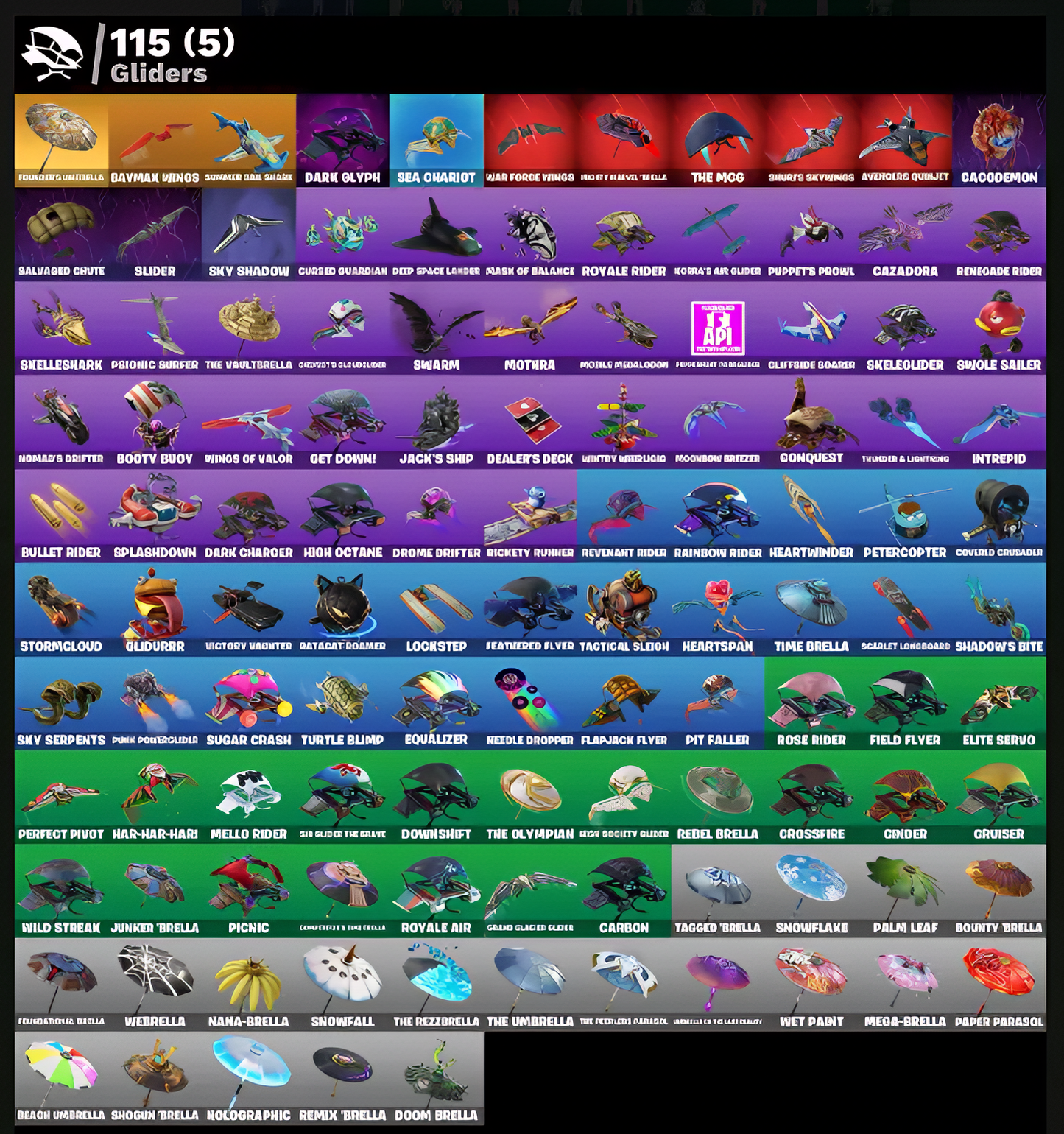 105 SKINS / MAIL CHANGE / BLUE SQUIRE / FA / THE REAPER / ROYALE KNIGHT / ELITE AGENT / TAKE THE L / OMEGA (STAGE5)