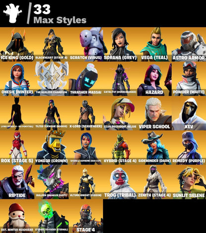 74 SKINS / EON/ FA/ NINJA/ THE SCIENTIST / ROX / RUIN