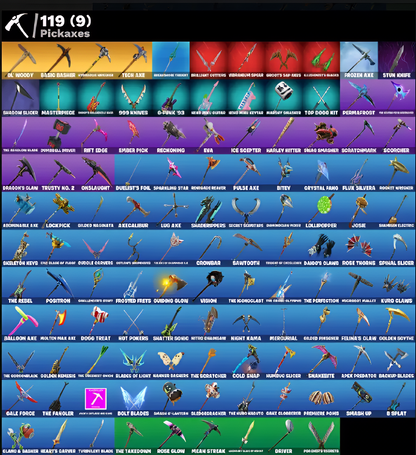 105 SKINS / MAIL CHANGE / BLUE SQUIRE / FA / THE REAPER / ROYALE KNIGHT / ELITE AGENT / TAKE THE L / OMEGA (STAGE5)